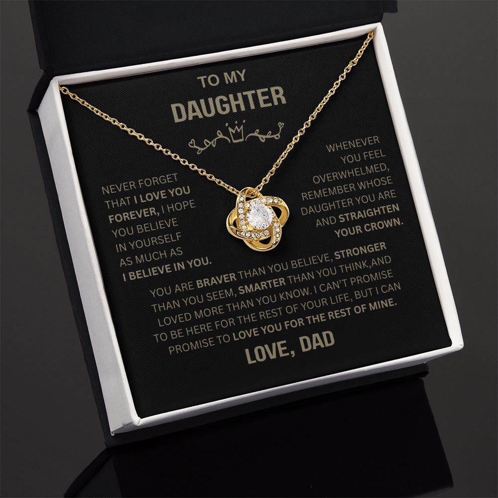Beautiful Gift for Daughter From Dad "Never Forget That I Love You" Necklace