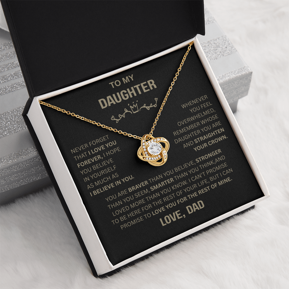 Beautiful Gift for Daughter From Dad "Never Forget That I Love You" Necklace