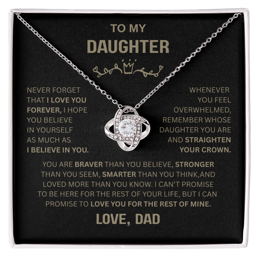 Beautiful Gift for Daughter From Dad "Never Forget That I Love You" Necklace