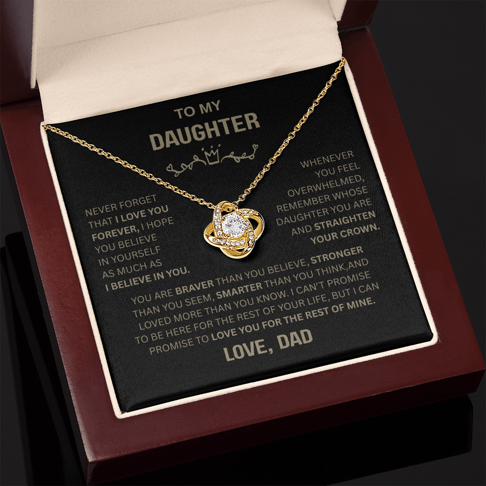 Beautiful Gift for Daughter From Dad "Never Forget That I Love You" Necklace