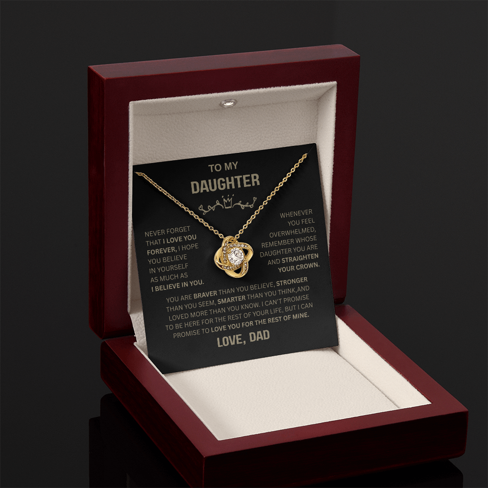 Beautiful Gift for Daughter From Dad "Never Forget That I Love You" Necklace