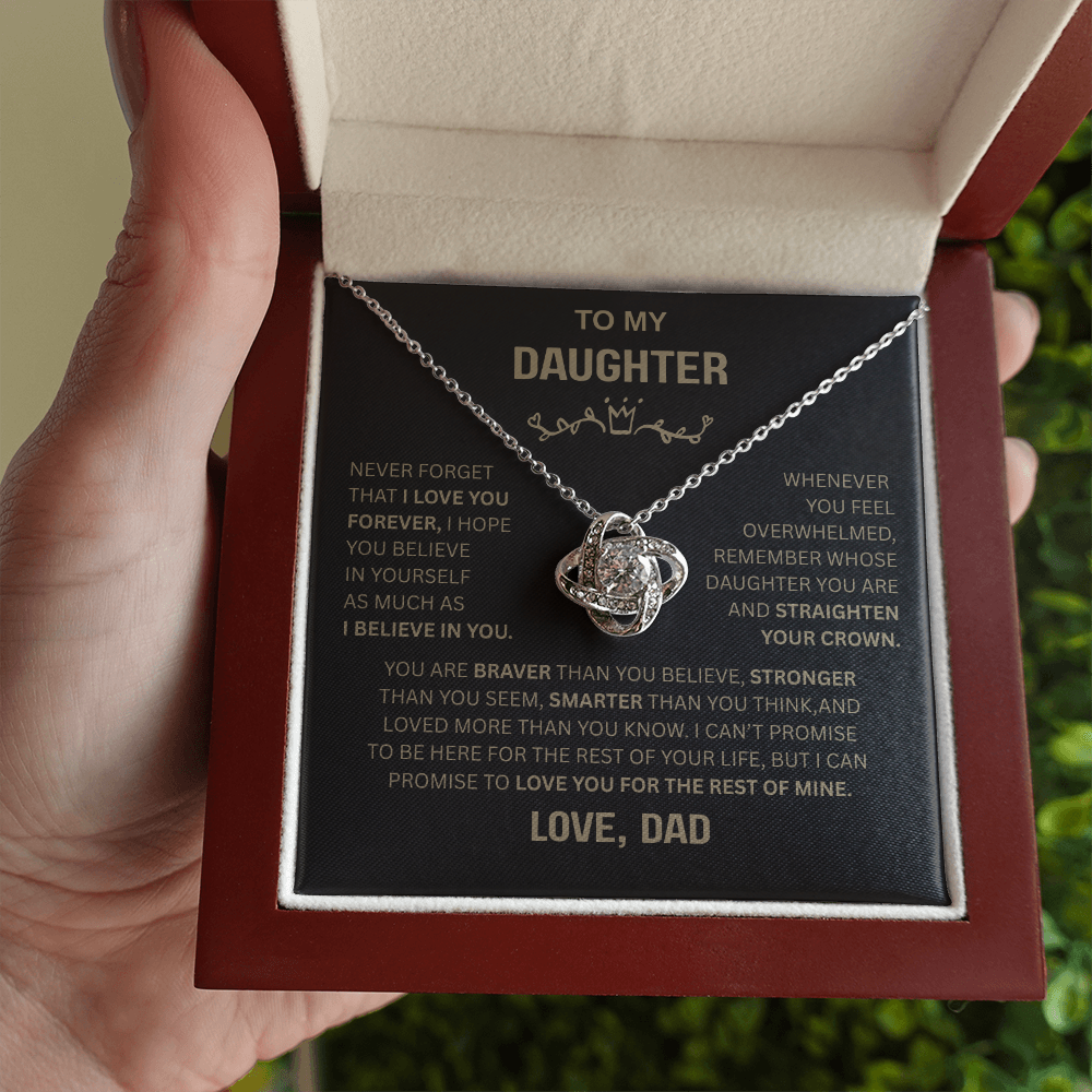 Beautiful Gift for Daughter From Dad "Never Forget That I Love You" Necklace