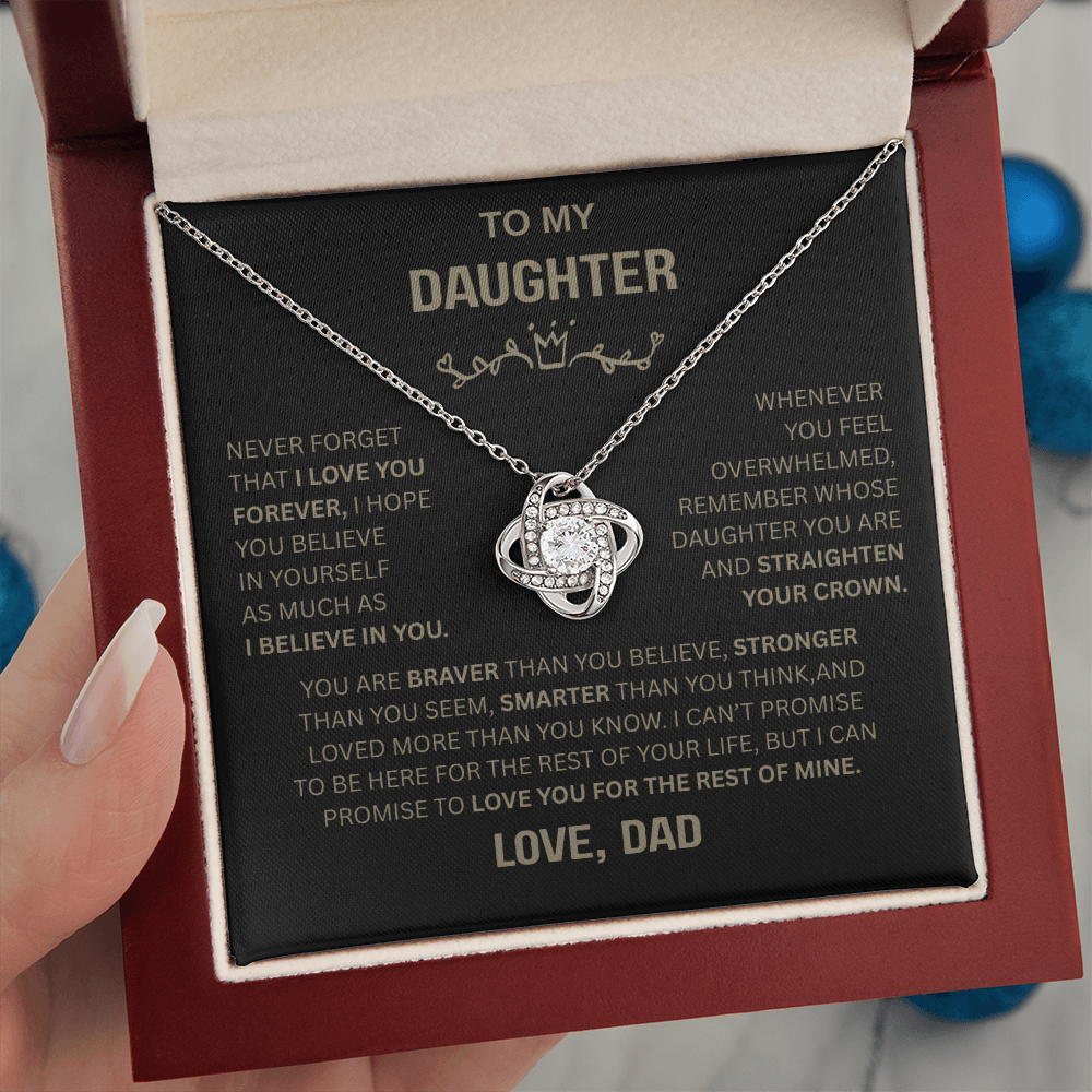 Beautiful Gift for Daughter From Dad "Never Forget That I Love You" Necklace