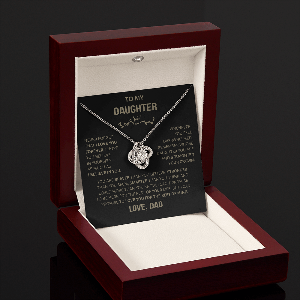 Beautiful Gift for Daughter From Dad "Never Forget That I Love You" Necklace