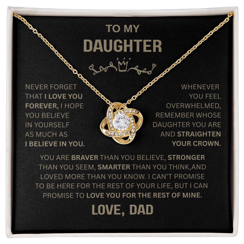 Beautiful Gift for Daughter From Dad "Never Forget That I Love You" Necklace
