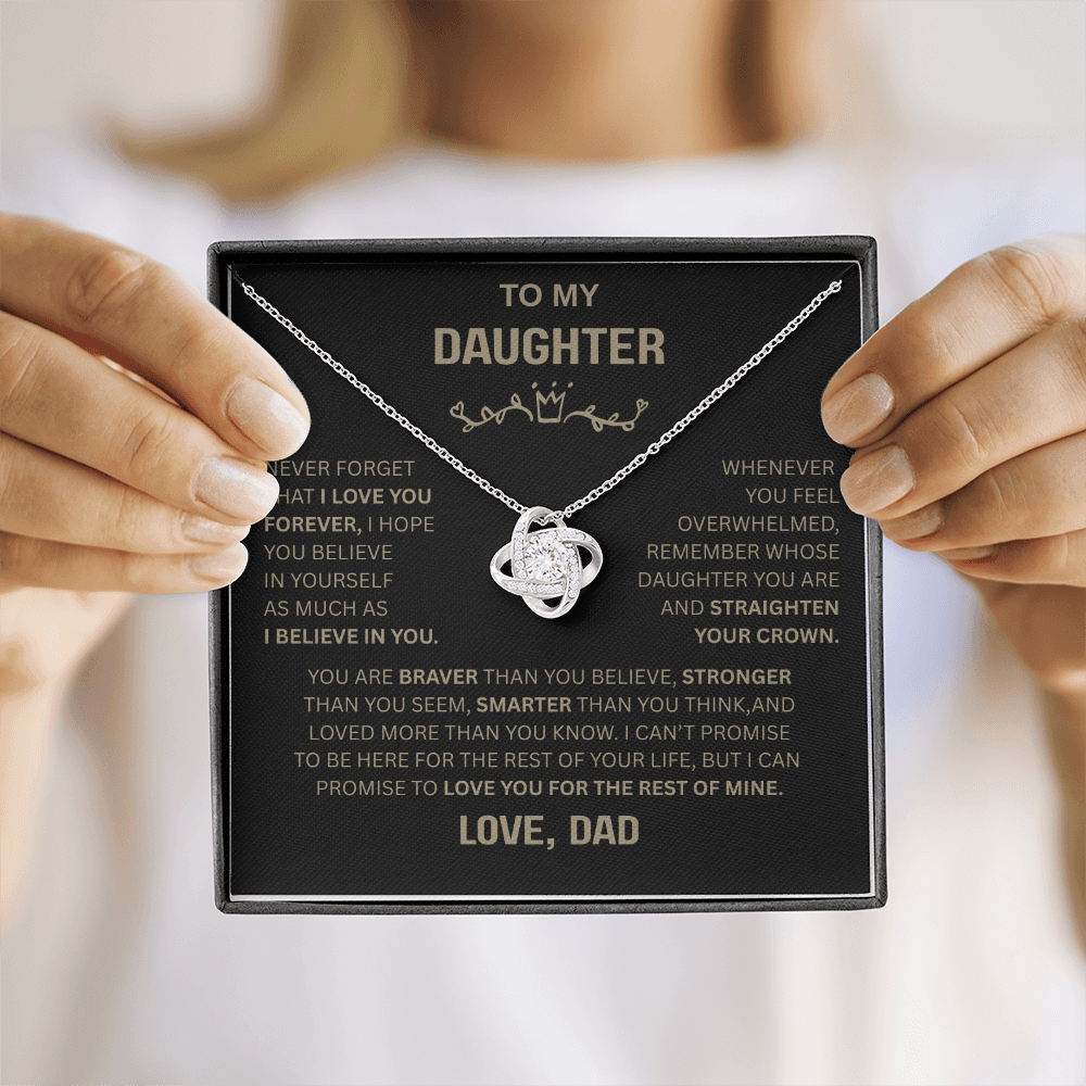 Beautiful Gift for Daughter From Dad "Never Forget That I Love You" Necklace