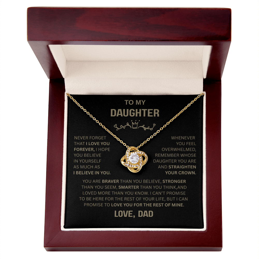 Beautiful Gift for Daughter From Dad "Never Forget That I Love You" Necklace
