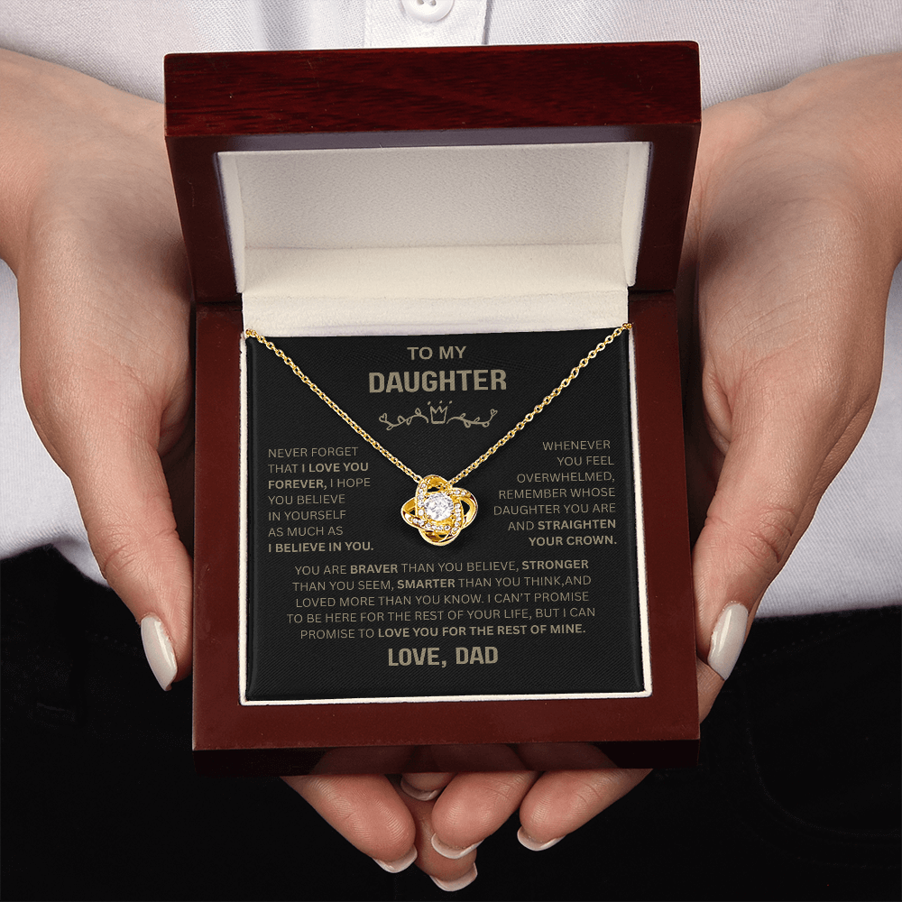 Beautiful Gift for Daughter From Dad "Never Forget That I Love You" Necklace
