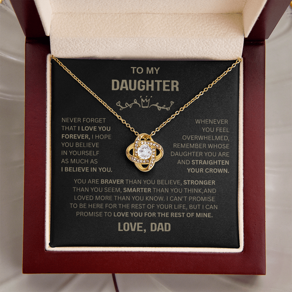 Beautiful Gift for Daughter From Dad "Never Forget That I Love You" Necklace