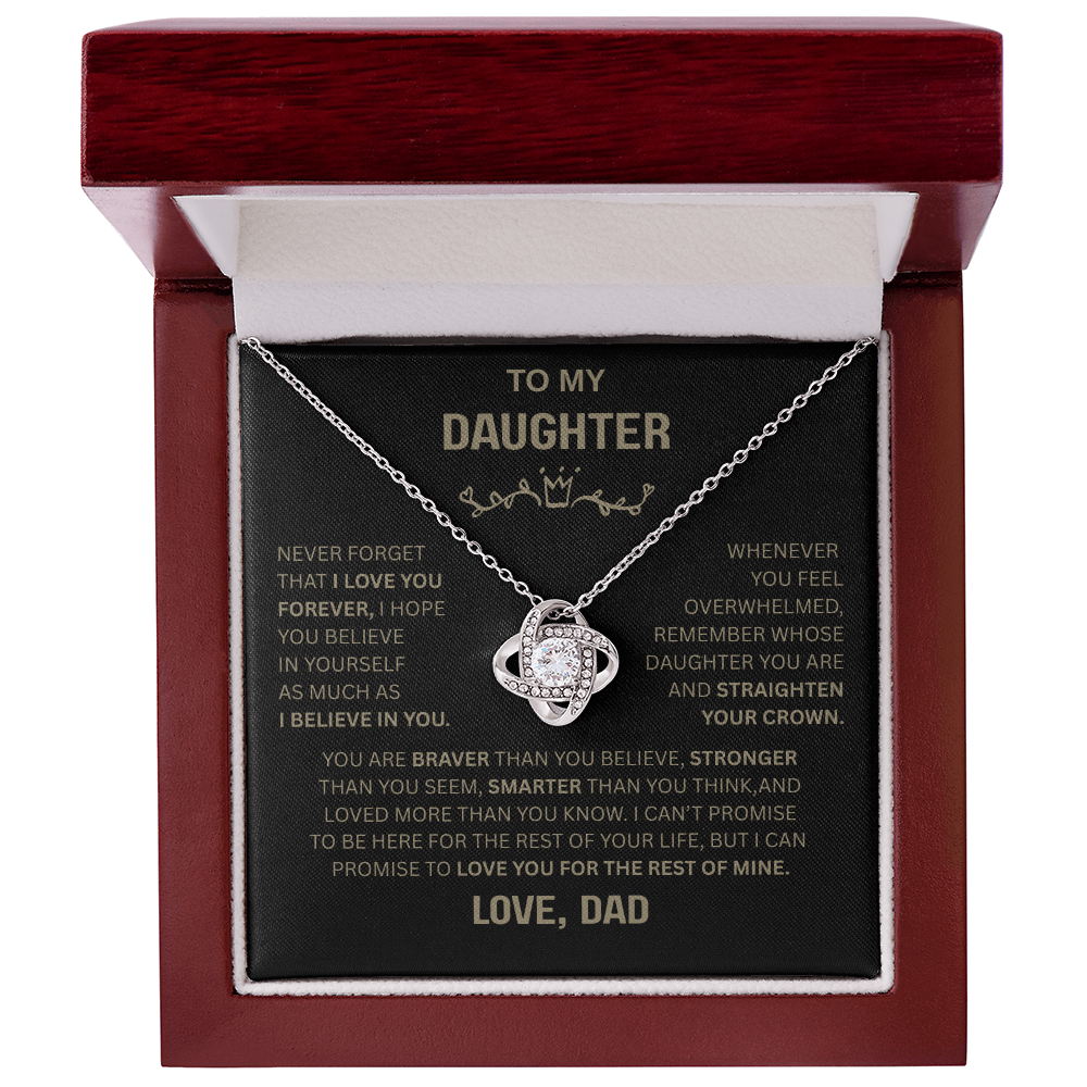 Beautiful Gift for Daughter From Dad "Never Forget That I Love You" Necklace